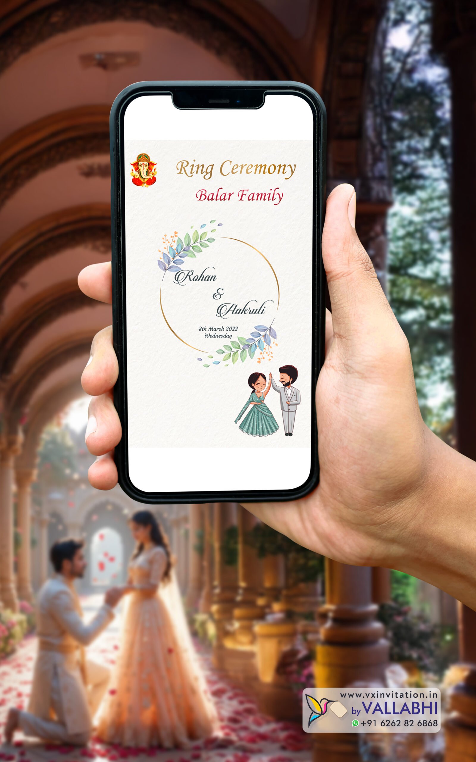 RCG-1004-1 💍 Elegant Ring Ceremony Modern Interactive Digital Invitation | D. No. RCG-1004 - Image 1