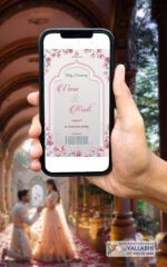 💍 Pink Floral Romantic Elegant Ring Ceremony Digital Invitation | D. No. RCG-1038