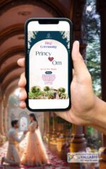 💍 Modern Navy & Ivory Floral Ring Ceremony Digital Invitation | D. No. RCG-1041