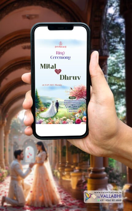 💍 Garden View Theme Ring Ceremony Digital Invitation | D. No. RCG-1047