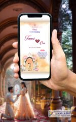 💍 Watercolor Lotus Arch Ring Ceremony Digital Invitation | D. No. RCG-1051