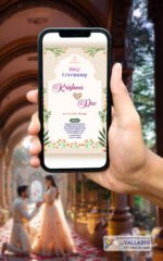 💍 Elegant Floral Beige Theme Ring Ceremony Digital Invitation | D. No. RCG-1052