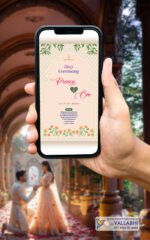 💍 Elegant Floral Peach Ring Ceremony Digital Invitation | D. No. RCG-1054