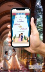 💍 Royal Stage Curtain Ring Ceremony Digital Invitation | D. No. RCG-1056