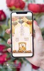 Traditional Mughal and Pichwai Combination Wedding Card | WIG-148 - Image 5