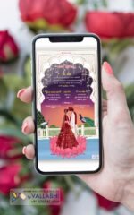 Traditional Mughal and Pichwai Combination Wedding Card | WIG-148 - Image 6