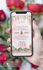 Colorful Traditional Mughal and Pichwai Combination Wedding Card | WIG-150 - Image 2