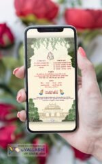 Colorful Traditional Mughal and Pichwai Combination Wedding Card | WIG-150 - Image 6