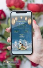 Colorful Traditional Mughal and Pichwai Combination Wedding Card | WIG-152 - Image 3