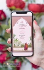 Colorful Traditional Mughal and Pichwai Combination Wedding Card | WIG-152 - Image 4