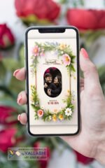 Colorful Traditional Floral Combination Wedding Card | WIG-154