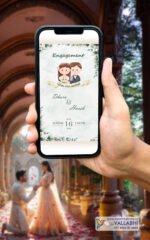 💍 Pastel Green Theme Engagement Ceremony Digital Invitation | D. No. RCE-1025