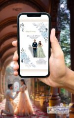 💍 Blue Floral Theme Ring Ceremony Digital Invitation | D. No. RCE-1028