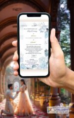 💍 Blue Floral Theme Ring Ceremony Digital Invitation | D. No. RCE-1028 - Image 2