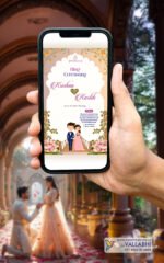 💍 Elegant Floral Arch Ring Ceremony Digital Invitation | D. No. RCG-1062