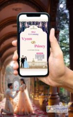 💍 Blue & Pink Modern Starry Elegance Ring Ceremony Digital Invitation | D. No. RCH-1075